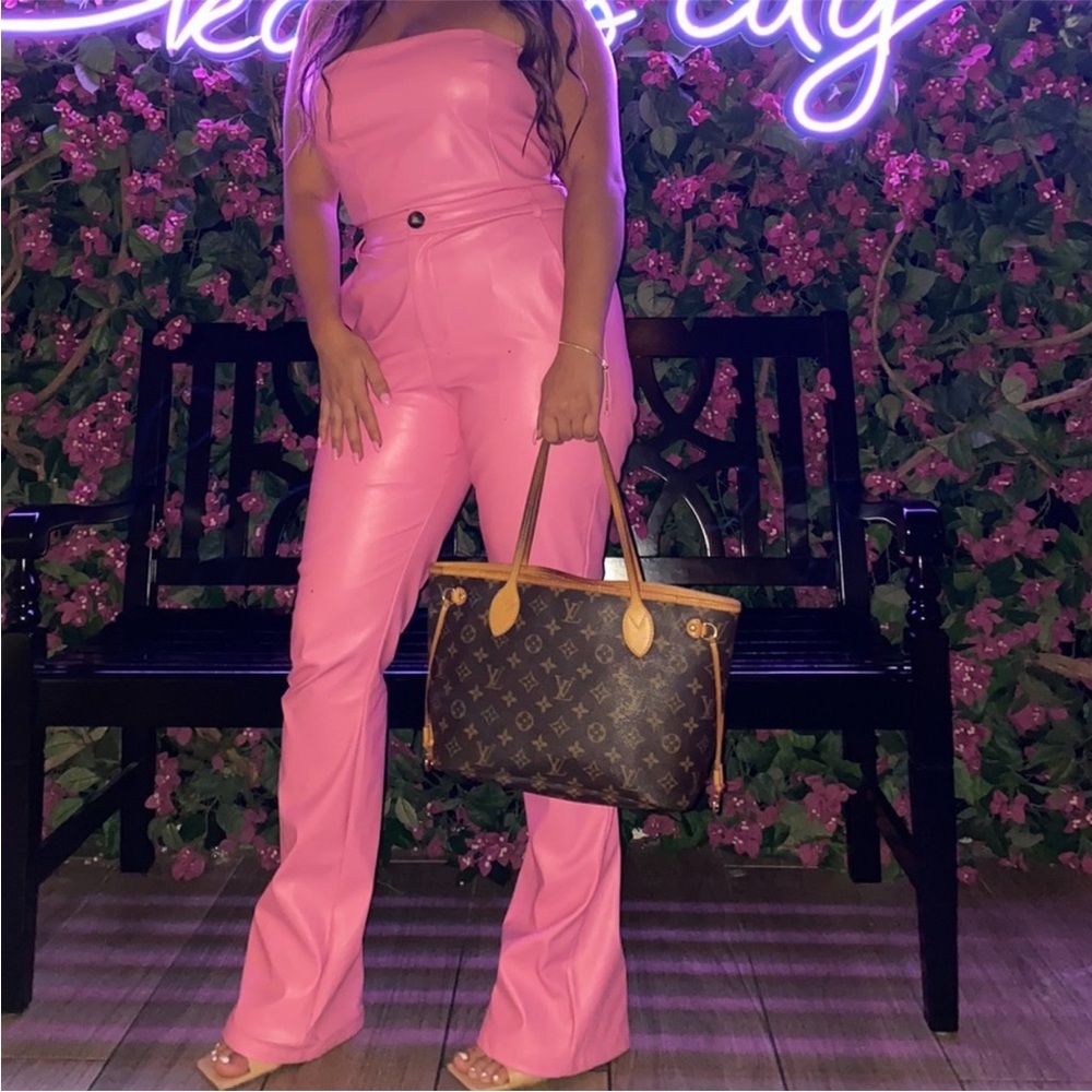 Two pice set pink leather